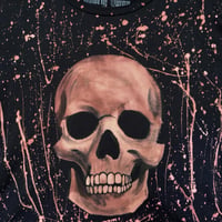 Image 3 of “BLEACHED SKULL#2” Custom Bleach Painted Crop Top LARGE