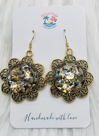 Image 3 of ABALONE SEASHELL FLORAL DANGLES