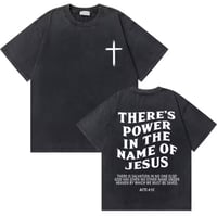 Image 1 of Vintage Christian Jesus Shirt (There's Power In The Name Of Jesus)