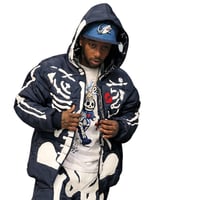 Image 3 of Faith & Loyalty “Eternal Conflict” Puffer Suit (Navy)