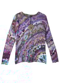 Image 2 of S Ladies Long-Sleeve Stretch Tee in Prism Agate Ice Dye