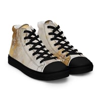 Image 18 of Tattered White and Gold Light Goth Women’s high top canvas shoes