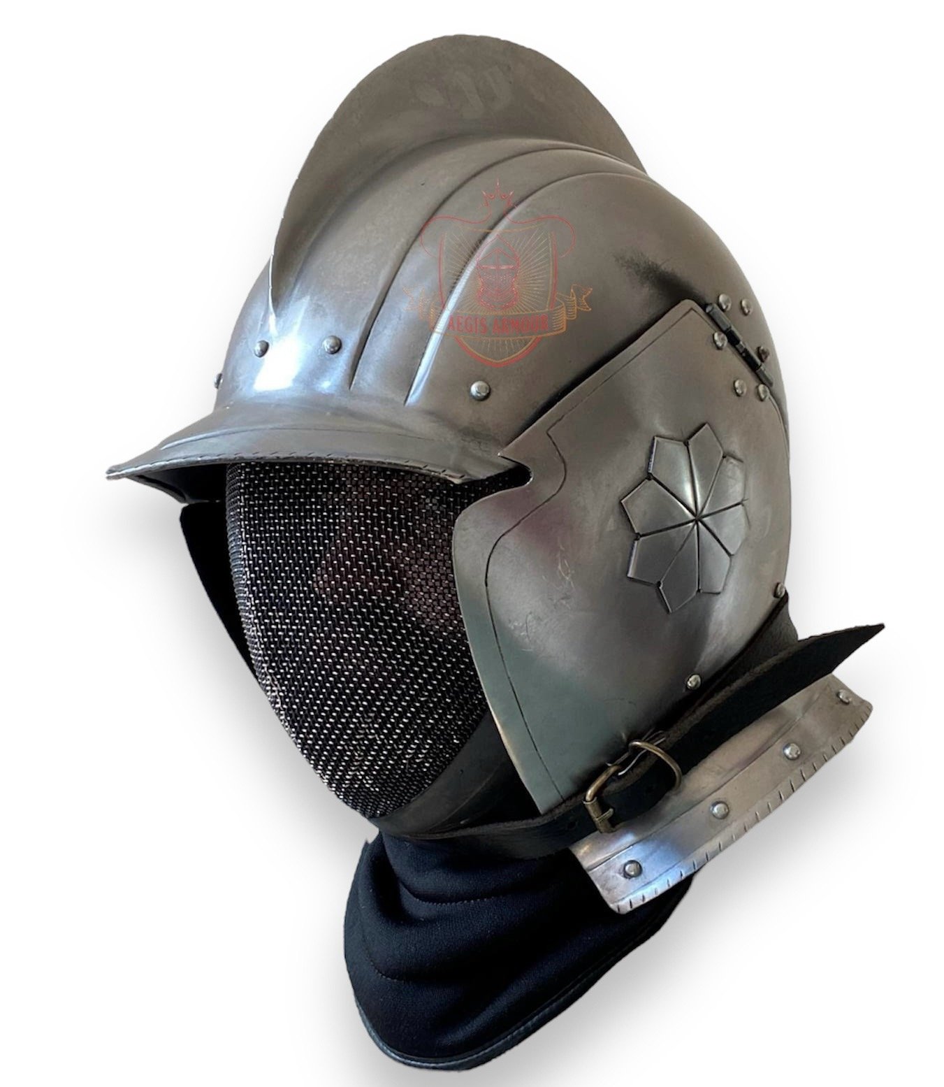 Aegis Armour Burgonet Fencing Mask Overlay | Aegis Armour