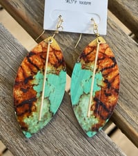 Image 1 of Wood n Metal Earrings
