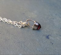 Image 3 of Handmade Sterling Silver Garnet Bullet Point Pendant 