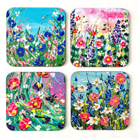 Image 1 of Purples & Blues Coaster Set