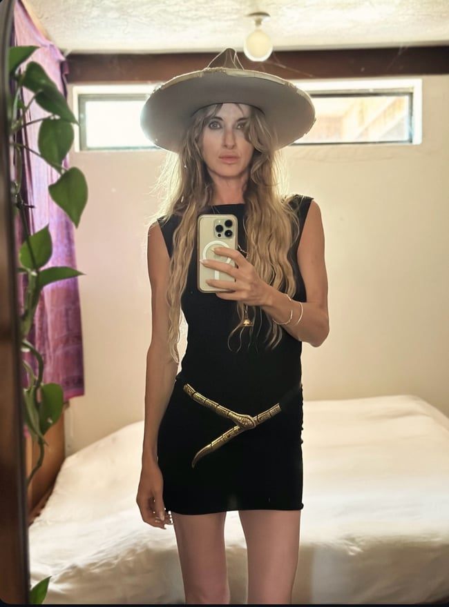 70s French snake belt leather and metal 