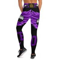 Image 4 of BOSSFITTED Purple and Gold Yoga Leggings
