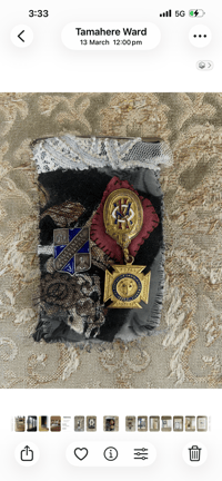 Handstitched Brooch with French Medal