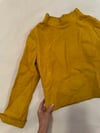 vintage Oscar de la Renta golden suede funnel neck top
