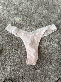 Pink lace thong
