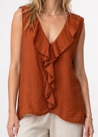 Image 1 of Rachel - Ruffle Trim V-Neck Blouse