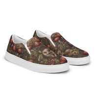 Image 2 of Boho Nature Cottagecore Inspired Hedgehogs Among Mushrooms Men’s slip-on canvas shoes