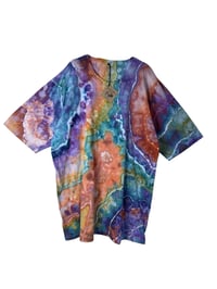 Image 2 of 3XL Adult 100% Combed Cotton T-Shirt in Earthy Rainbow Geode Ice Dye 