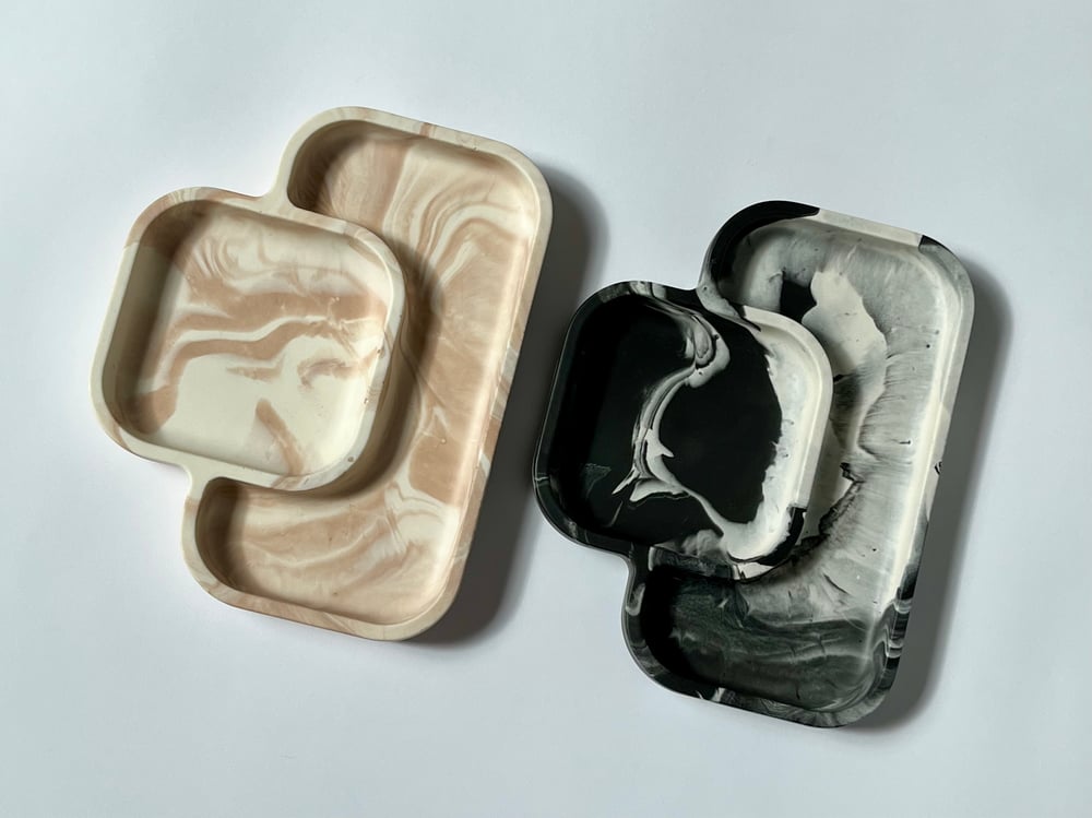 Image of Large Double Storage Marble Tray 