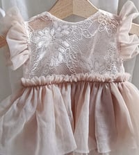 Image 2 of Pastel beige newborn girls photoshoot outfit | Rosalie | photo props