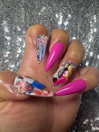 Image 11 of “Choose Your Style: Long Square photo Gel Press-On Nails  medium square or stiletto 