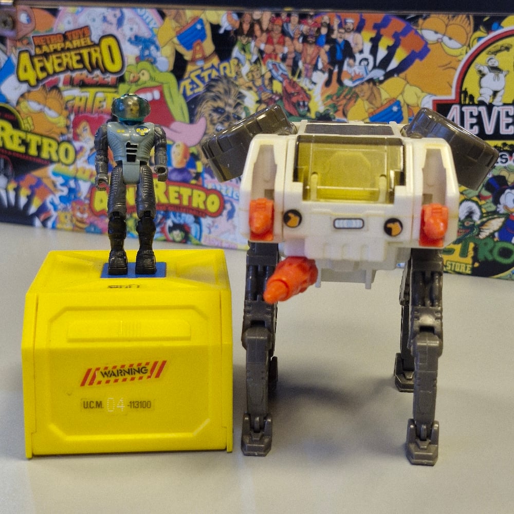 Image of Starcom Battle Crane with Figure & Cargo Crate Vintage 80s Space Toy