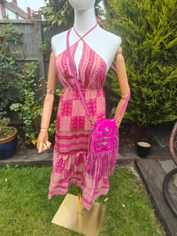 Image 5 of Havana Halter Dress- classic statement holiday piece- one size - PINK