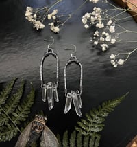 Clear Quartz Mixed Metal Earrings