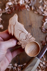 Image 4 of Hare in the oak leafs~ Coffee Scoop