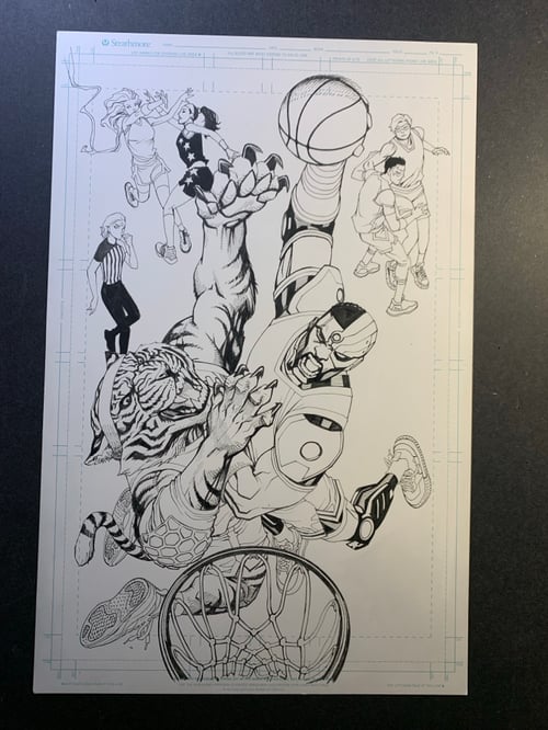 Image of TITANS #21 COURTSIDE VARIANT COVER original art