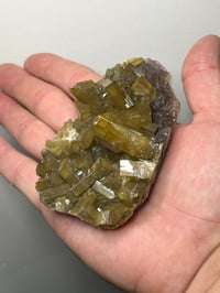Image 9 of Golden Barite On Purple Fluorite Specimen | Jiangxi China #2765