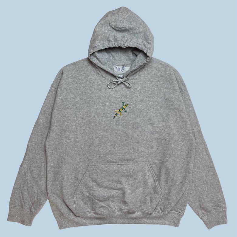 Image of GREY BEADED LIZARD HOODIE