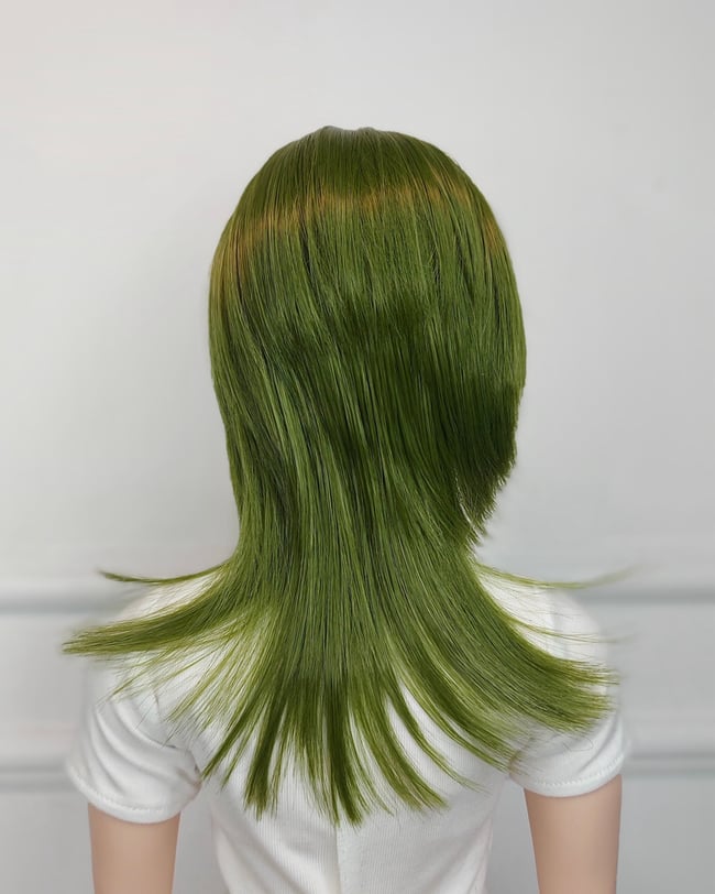 Cactus Green Parted Wolfcut