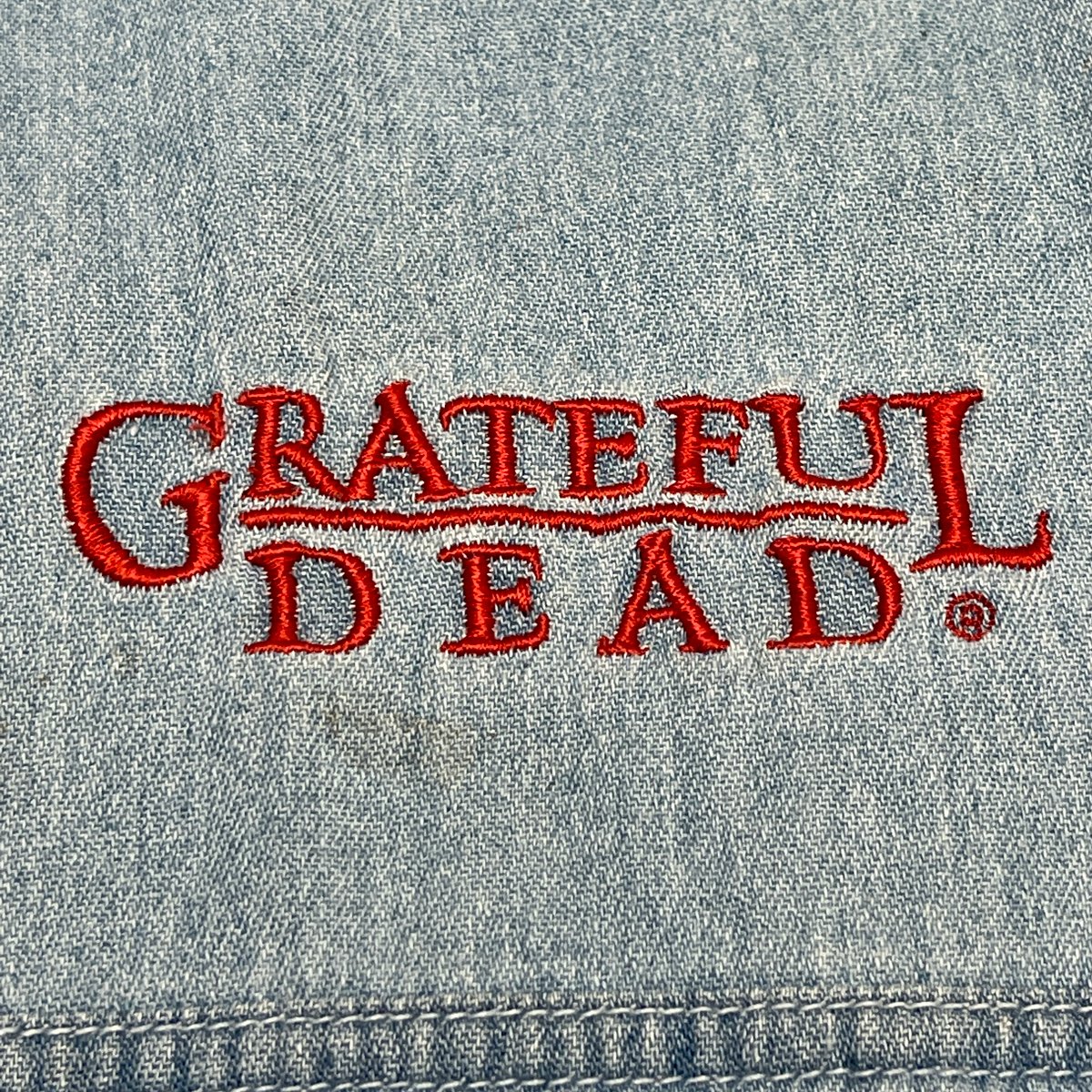 Original Vintage Grateful Dead Crew 90â€™s Embroidered Denim Long Sleeve!!! Tagged Large. Fits XL!!