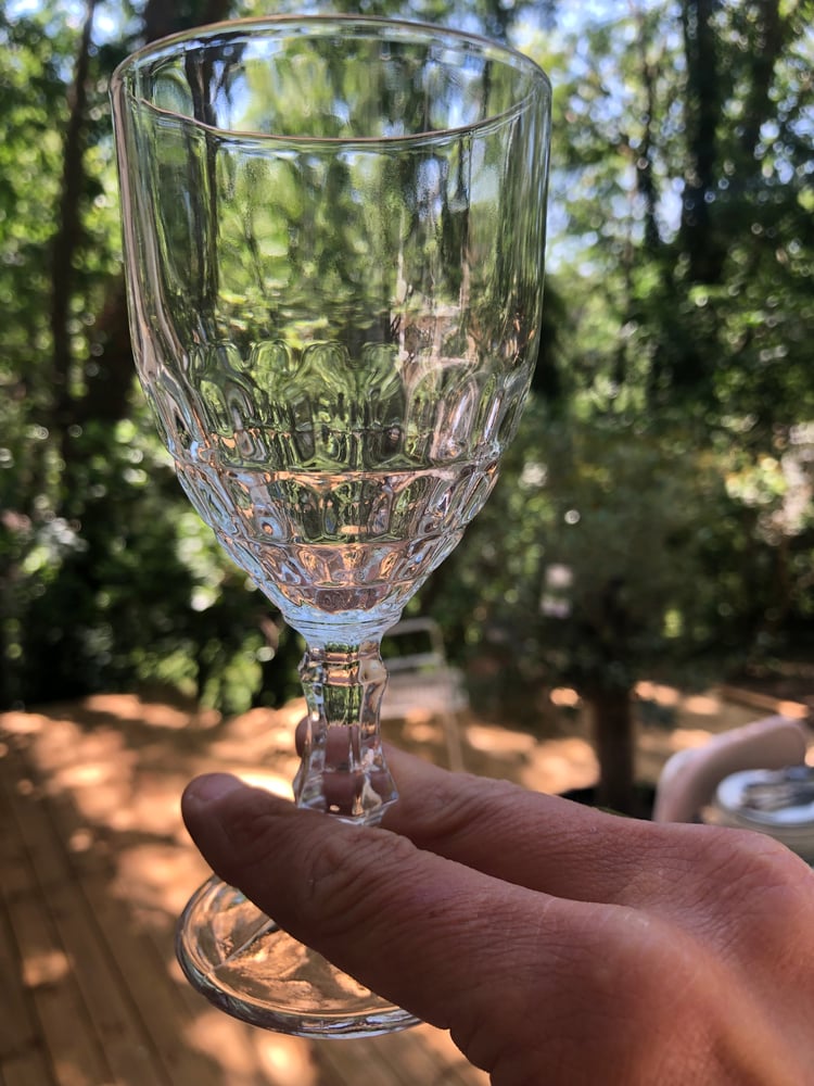 Image of 6 verres à pied motif facette