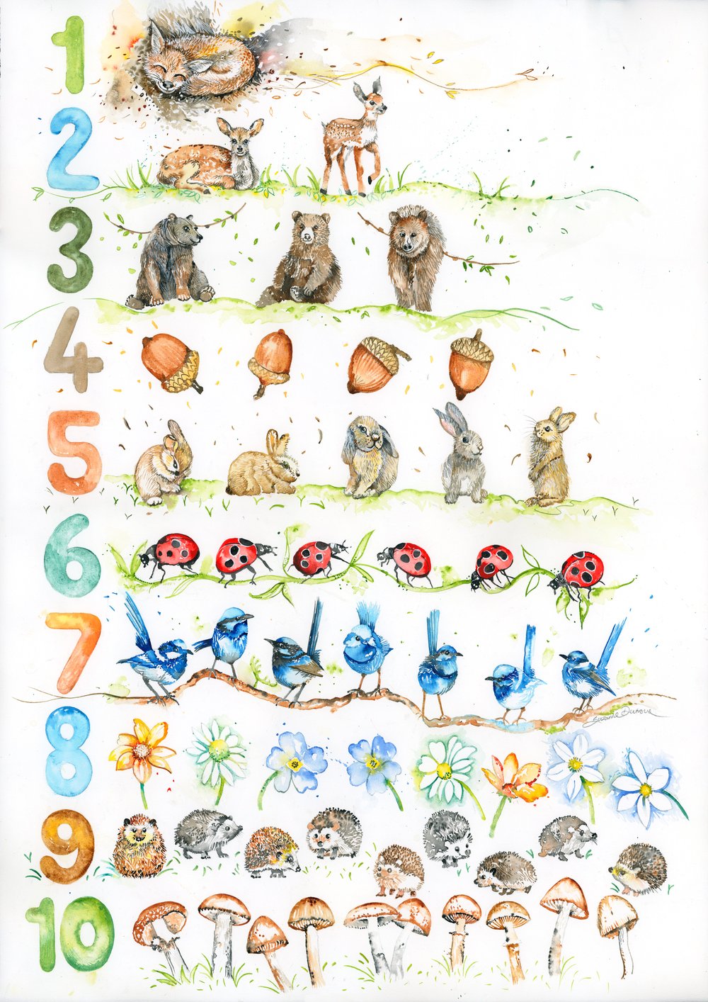 Image of 1-10 woodlands counting print