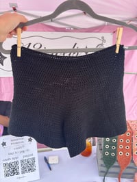 little black crochet shorts