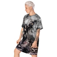 Image 3 of Goth Inspired Dark Flowers and Fairy T-shirt dress