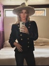 antique silk velvet military cut jacket
