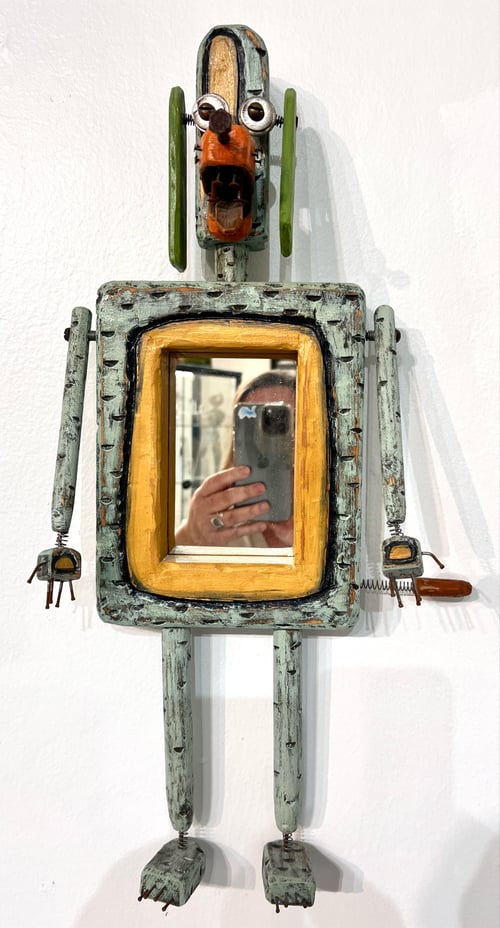 Image of Folk Art Dog Mirror