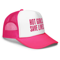 Image 20 of HOT GIRLS SAVE LIVES - THE TWO TONE FOAM TRUCKER HAT IN PINK 