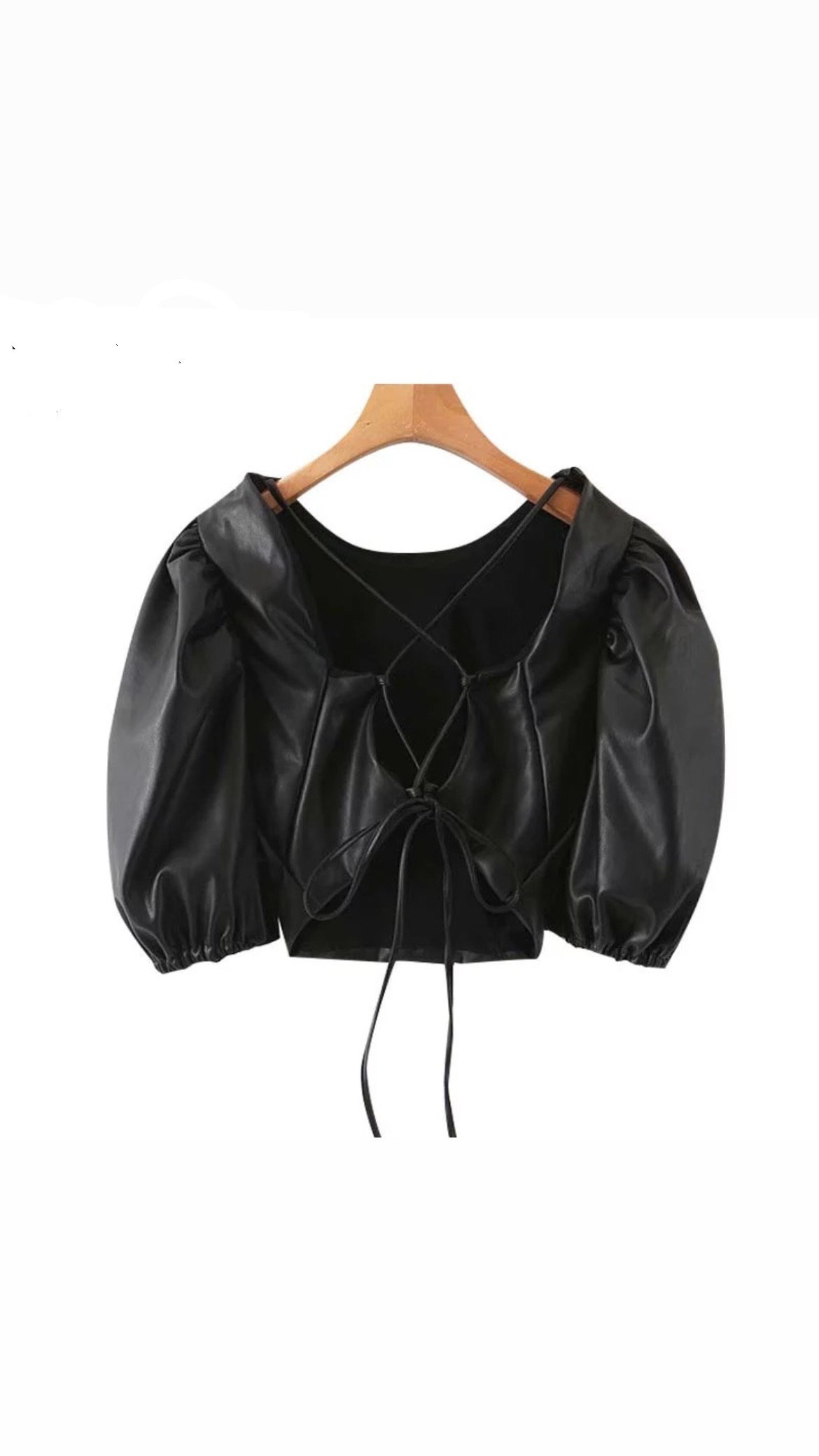 Image of 'Faux leather Puff sleeve'