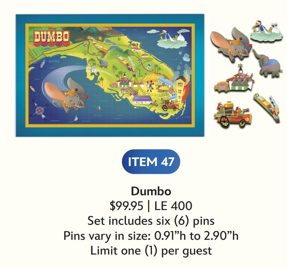 Image of Dumbo disney map wdi pin set le 400