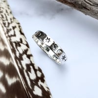 Image 2 of Sterling Silver Star and Moon Ring, Hand Stamped