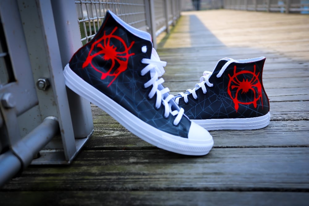 Image of Spider Miles Chuck Taylors (sz 10.5 mens - pre-made & ready to ship)