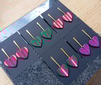 Image 2 of Boucles d'oreilles "Léa" en cuir upcyclé 