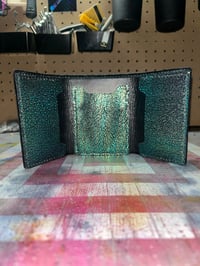 Image 2 of Aurora Metalic Stingray Leather Trifold w/ Pearl
