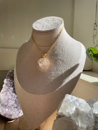 Image 3 of Gold Snowflake Rutile Heart Crystal Necklace
