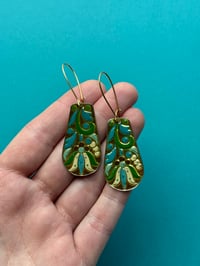 Image 2 of Embossed Vintage Tin Earrings