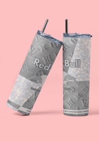 grey lv redbull 20oz tumbler