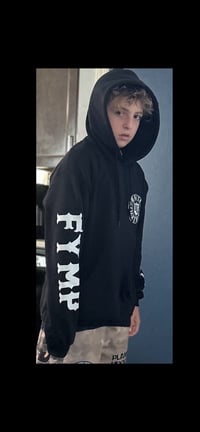 Image 4 of WL  DL - Hoodie, Die Laughing, Front pocket , FYMP on  Sleeves  Small thru  3X  FYMP-  