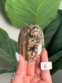 Image 3 of CHOOSE YOUR OWN PINK AND GREEN VEINLESS OCEAN JASPER PALM STONES -MADAGASCAR- 
