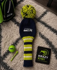 Image 4 of Seattle Seahawks custom Golf Club Cover hand knit logo NFL fan  gift