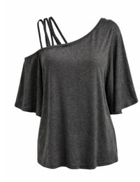 Image 4 of New 4XL Diva Shoulder Gray Top #471*9